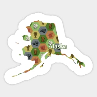 Alaska State Map Board Games Sticker